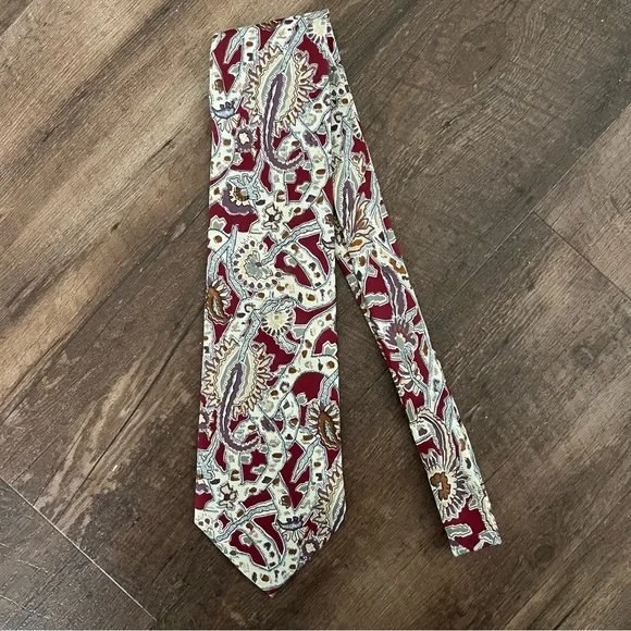 Dior Paisley Tie - Burgundy and Gold - Picture 2 of 6